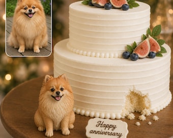 Custom Pet Wedding Cake Topper, Handmade Dog Figurine, Wedding Gift, Pet Anniversary Gift