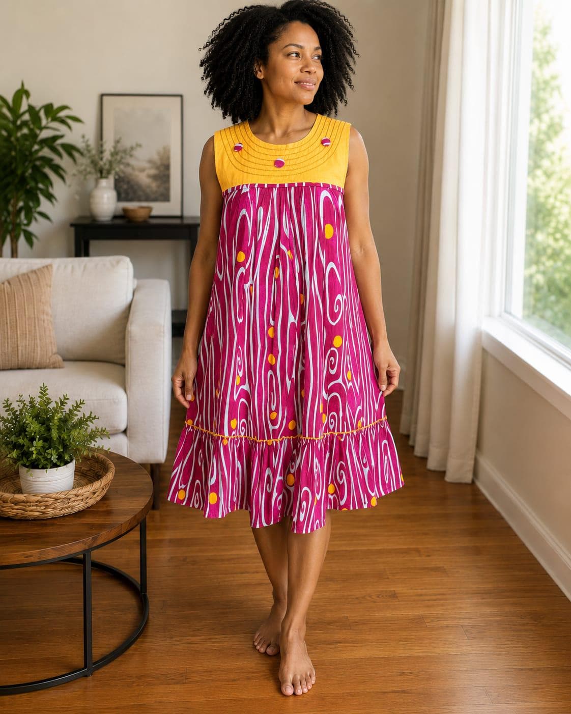hot pink and yellow dresses Dress cape sleeve gown
