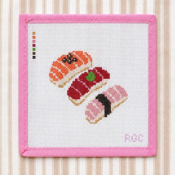 Nigiri Platter Needlepoint Canvas - Japan Bites Collection