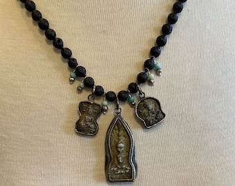 Buddha und Ganesh Lavastein Mala