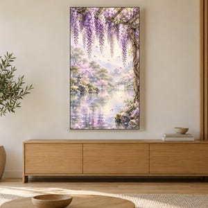 Wisteria Trellis Frame TV Art, Japanese Wall Art, 4K Digital Download, 3 Formats image 3