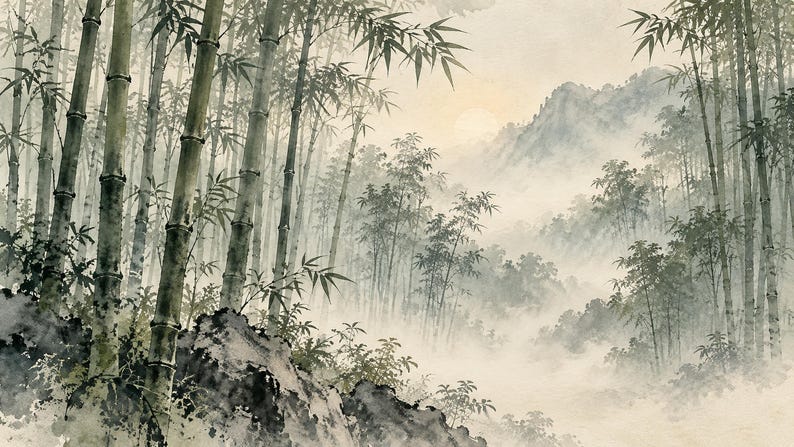 Bamboo Forest in Mist Frame TV Art, Japanese Wall Art, 4K Digital Download, 3 Formats image 6