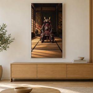 Arte para televisión: Bodegón con armadura de samurái, decoración de pared japonesa (descarga digital 4K) imagen 3