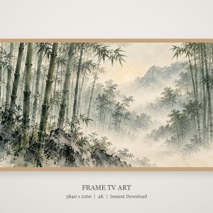 Bamboo Forest in Mist Frame TV Art, Japanese Wall Art, 4K Digital Download, 3 Formats image 4