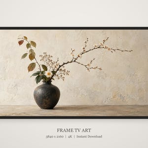 Ikebana Arrangement Still Life Frame TV Art, Japanese Wall Art, 4K Digital Download, 3 Formats image 5