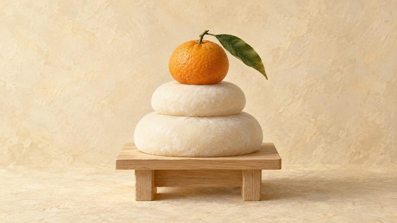 Kagami Mochi New Year Still Life Frame TV Art, Japanese Wall Decor, 4K Digital Download (3 Formats) image 6