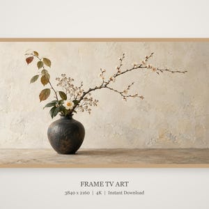 Ikebana Arrangement Still Life Frame TV Art, Japanese Wall Art, 4K Digital Download, 3 Formats image 4