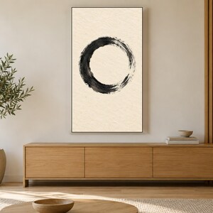 Enso Circle Zen Ink Frame TV Art, Japandi Zen Wall Art, 4K Digital Download, 3 Formats image 3