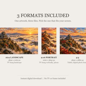 Japanese Castle Above a Sea of Clouds Frame TV Art, Japanese Wall Art, 4K Digital Download, 3 Formats image 2