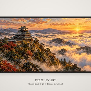 Japanese Castle Above a Sea of Clouds Frame TV Art, Japanese Wall Art, 4K Digital Download, 3 Formats image 5