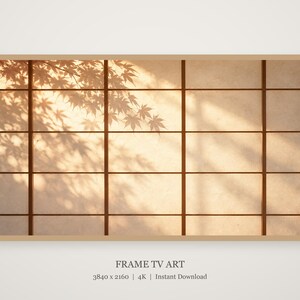 Shoji Light and Shadow Frame TV Art, Japanese Wall Art, 4K Digital Download, 3 Formats image 4
