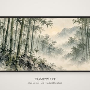 Bamboo Forest in Mist Frame TV Art, Japanese Wall Art, 4K Digital Download, 3 Formats image 5