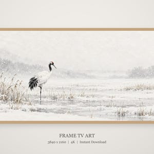 Japanese Crane Marsh Art, 4K Digital Download (3 Formats) image 4