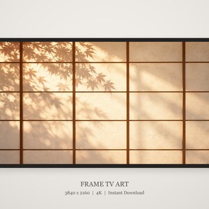 Shoji Light and Shadow Frame TV Art, Japanese Wall Art, 4K Digital Download, 3 Formats image 5