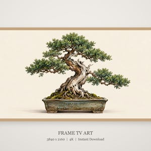 Bonsai Tree Gallery Study Frame TV Art, Japanese Wall Art, 4K Digital Download, 3 Formats image 4
