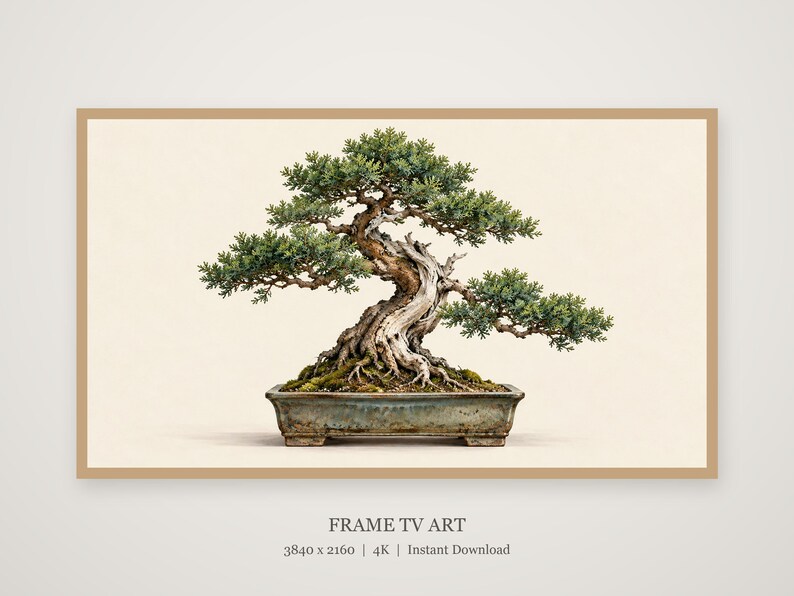 Bonsai Tree Gallery Study Frame TV Art, Japanese Wall Art, 4K Digital Download, 3 Formats image 4