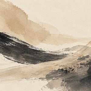 Neutral Ink Brushstrokes Abstract Frame TV Art, Japanese Wall Decor, 4K Digital Download (3 Formats) image 6