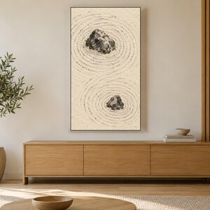 Zen Garden Sand Ripples Frame TV Art, Japandi Zen Wall Art, 4K Digital Download, 3 Formats image 3