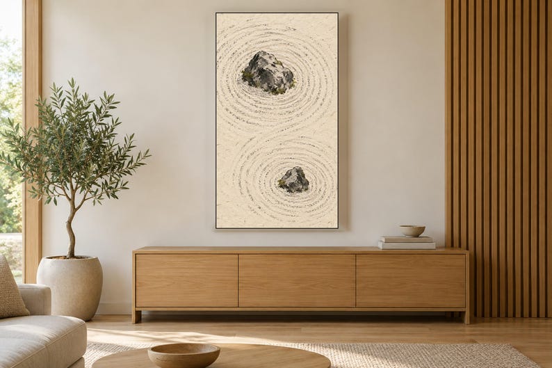 Zen Garden Sand Ripples Frame TV Art, Japandi Zen Wall Art, 4K Digital Download, 3 Formats image 3