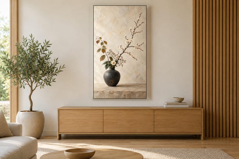 Ikebana Arrangement Still Life Frame TV Art, Japanese Wall Art, 4K Digital Download, 3 Formats image 3