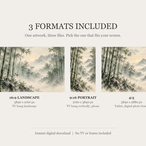 Bamboo Forest in Mist Frame TV Art, Japanese Wall Art, 4K Digital Download, 3 Formats image 2