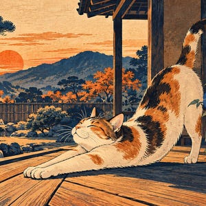 Ukiyo-e Style Cat Frame TV Art, Japanese Wall Art, 4K Digital Download, 3 Formats image 6