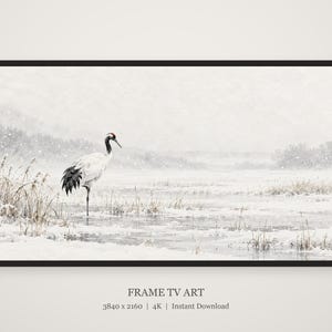 Japanese Crane Marsh Art, 4K Digital Download (3 Formats) image 5