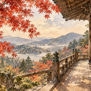 Höstlönntempel Kyoto Ram TV-konst, japansk väggkonst, 4K digital nedladdning, 3 format bild 6