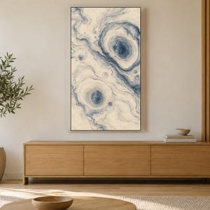 Suminagashi Ink Marbling Frame TV Art, Japanese Wall Art, 4K Digital Download, 3 Formats image 3