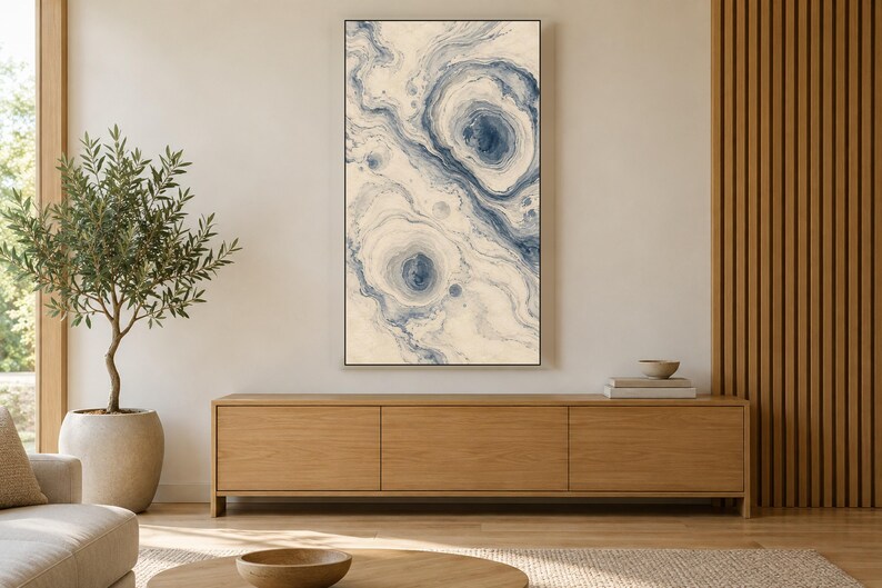 Suminagashi Ink Marbling Frame TV Art, Japanese Wall Art, 4K Digital Download, 3 Formats image 3
