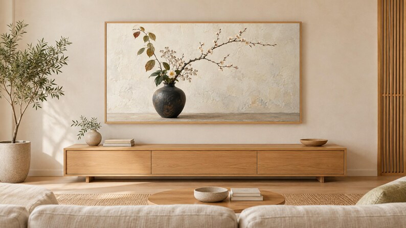 Ikebana Arrangement Still Life Frame TV Art, Japanese Wall Art, 4K Digital Download, 3 Formats image 1