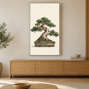 Bonsai Tree Gallery Study Frame TV Art, Japanese Wall Art, 4K Digital Download, 3 Formats image 3