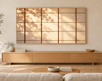 Shoji Light and Shadow Frame TV Art, Japanese Wall Art, 4K Digital Download, 3 Formats