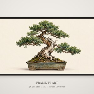 Bonsai Tree Gallery Study Frame TV Art, Japanese Wall Art, 4K Digital Download, 3 Formats image 5