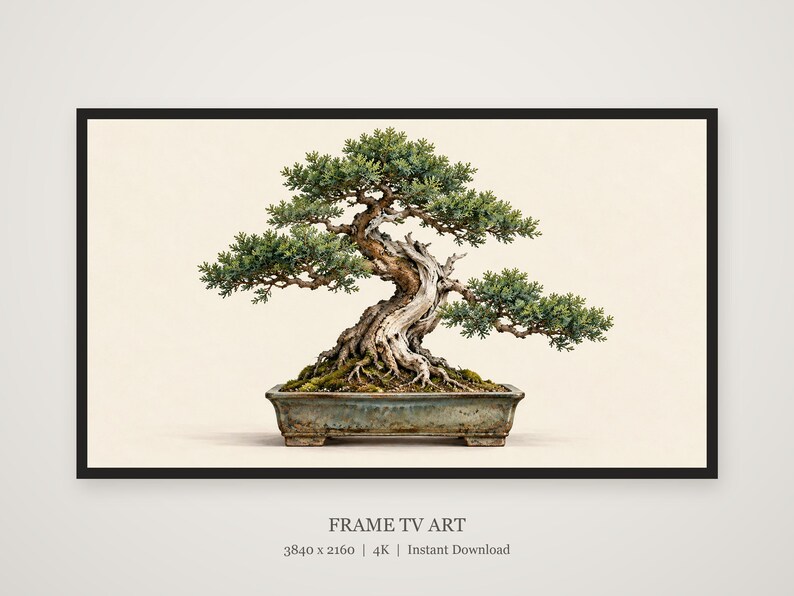 Bonsai Tree Gallery Study Frame TV Art, Japanese Wall Art, 4K Digital Download, 3 Formats image 5