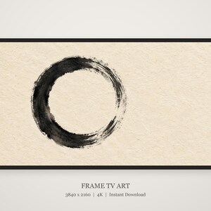Enso Circle Zen Ink Frame TV Art, Japandi Zen Wall Art, 4K Digital Download, 3 Formats image 4