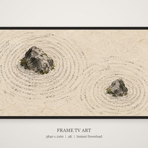 Zen Garden Sand Ripples Frame TV Art, Japandi Zen Wall Art, 4K Digital Download, 3 Formats image 4