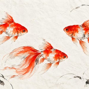 Goldfish in Ink and Vermilion Frame TV Art, Japanese Wall Art, 4K Digital Download, 3 Formats image 6
