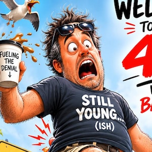 40TH BIRTHDAY CARD | For Him | Humor Card | Digital Download