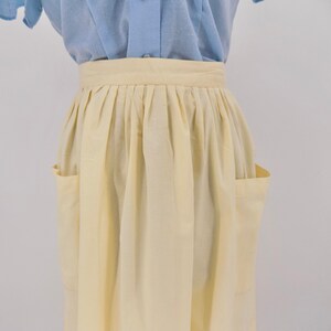 Vintage 80s Does 50s Butter Yellow Full Skirt with Pockets image 4