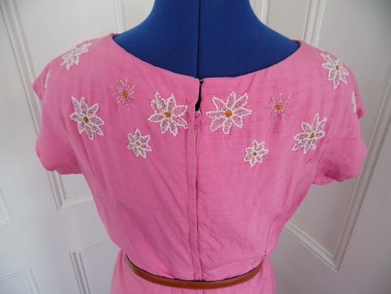 1950s/1960s Amin Beder Originals Pink Beaded Dress - image 8