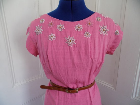 1950s/1960s Amin Beder Originals Pink Beaded Dress - image 2