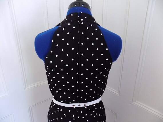 Vintage Black & White Polka Dot Dress - image 8