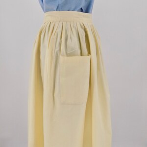 Vintage 80s Does 50s Butter Yellow Full Skirt with Pockets image 6