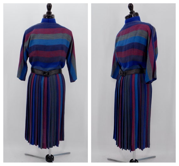 Vintage 1950s/1960s Meg Madison Striped Dress - image 1