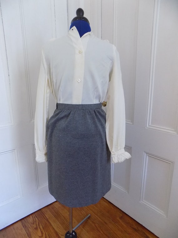 Vintage Black & White Houndstooth A-Line Skirt - image 6