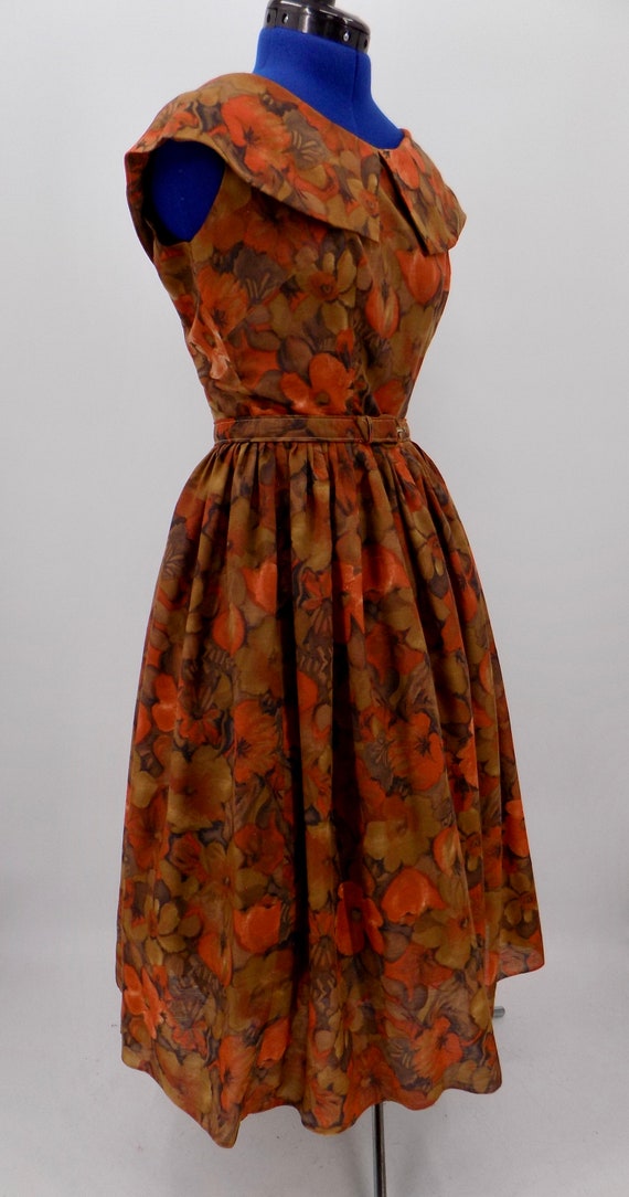 Vintage 1950s Handmade Autumn Splendor Rust Red F… - image 6