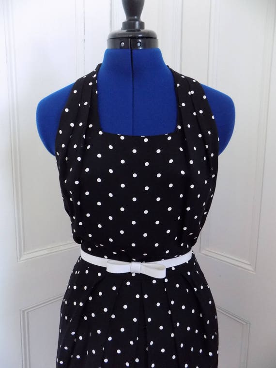 Vintage Black & White Polka Dot Dress - image 2