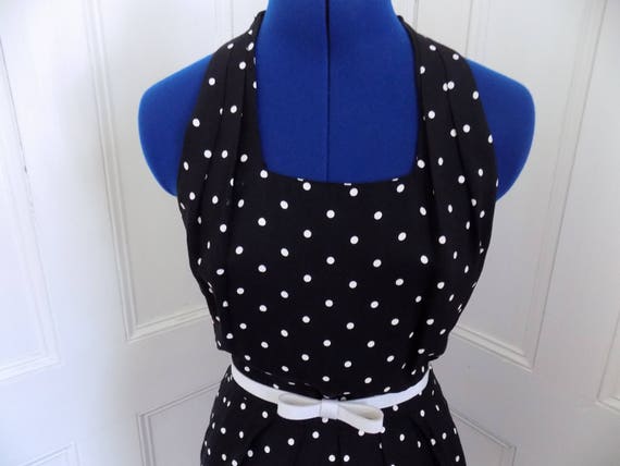 Vintage Black & White Polka Dot Dress - image 4