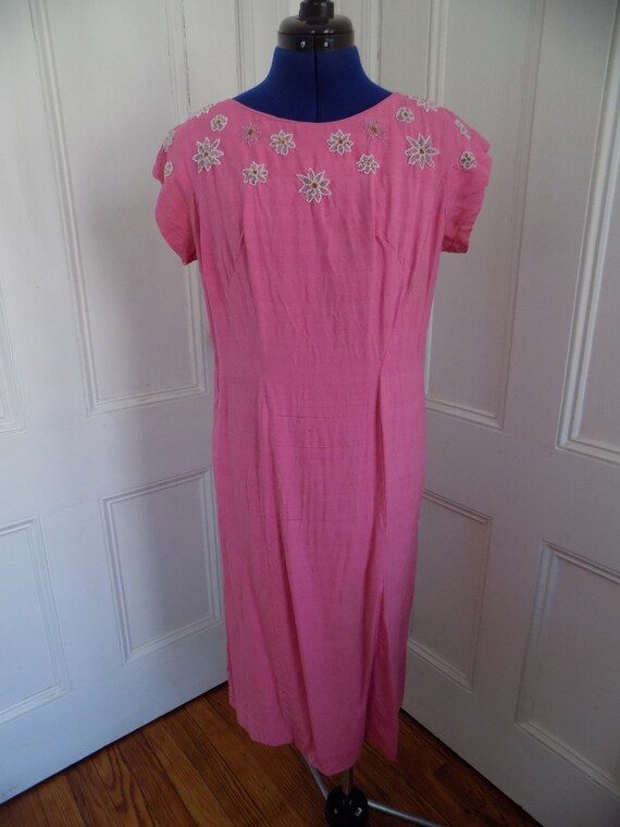 1950s/1960s Amin Beder Originals Pink Beaded Dress - image 3